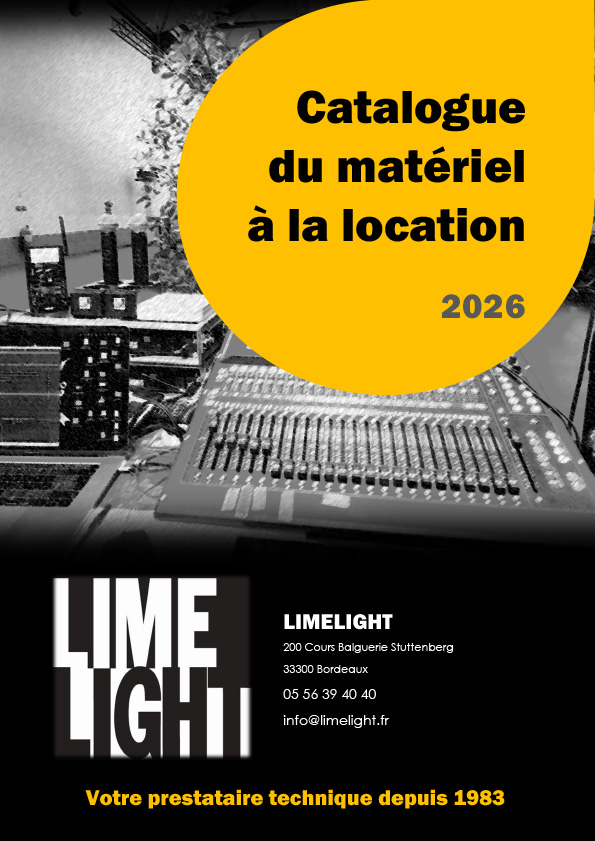 catalogue de matériel à la location son lumière projection limelight 2026